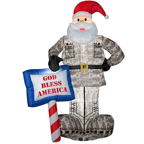 Christmas inflatable military santa blowups